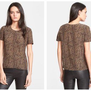 The Kooples silk patterned leopard print tee